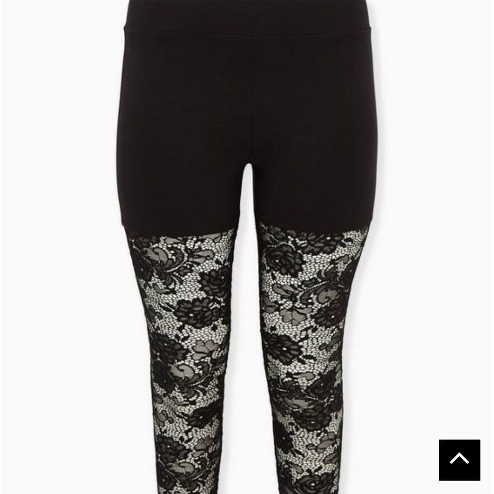 Torrid black signature waist lace leggings size 2